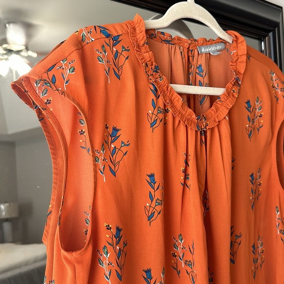 Daniel Rainn orange floral top XL - Picture 4 of 9